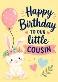 Load image into Gallery viewer, Cute Bunny Floral Crown Little Cousin Birthday Card for Her

