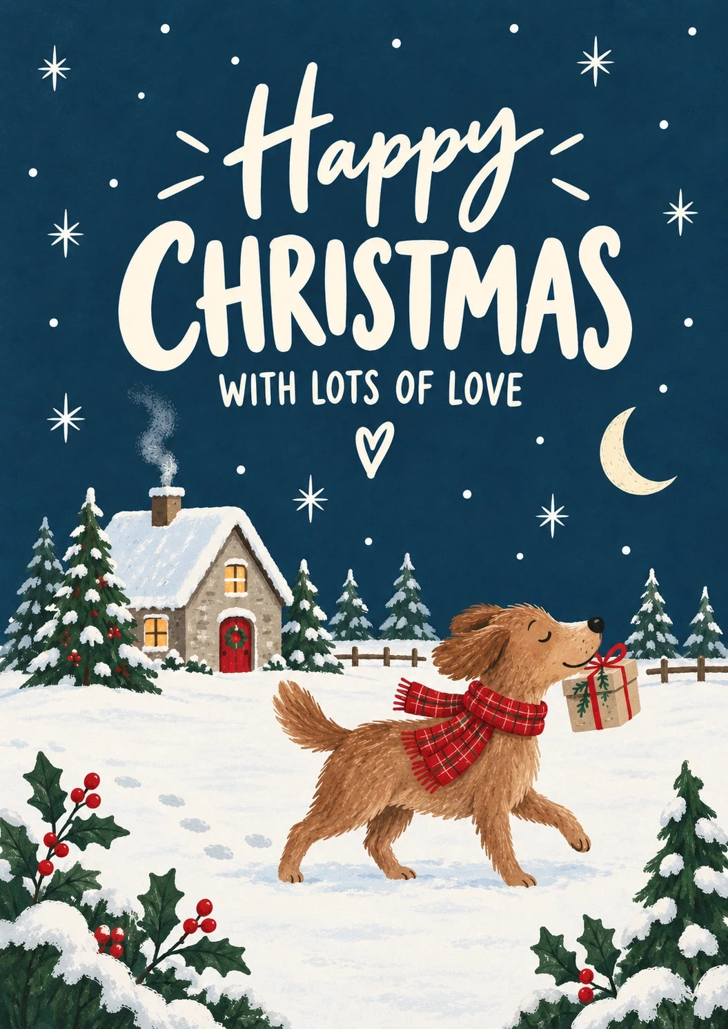 Christmas - Personalised Card — with punch holes