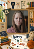 Load image into Gallery viewer, School Room Motivational Photo Upload 16th Birthday Card for Her
