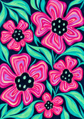 Load image into Gallery viewer, Bold Retro Floral Happy Birthdays Card for Her
