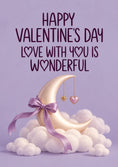 Load image into Gallery viewer, Gold Moon and Clouds Valentine's Day Card for Girlfriend

