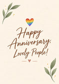 Load image into Gallery viewer, Rainbow Heart Botanical Anniversary Card for Colleagues
