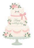 Load image into Gallery viewer, Cute Kawaii Tiered Floral Wedding Day Card for Her
