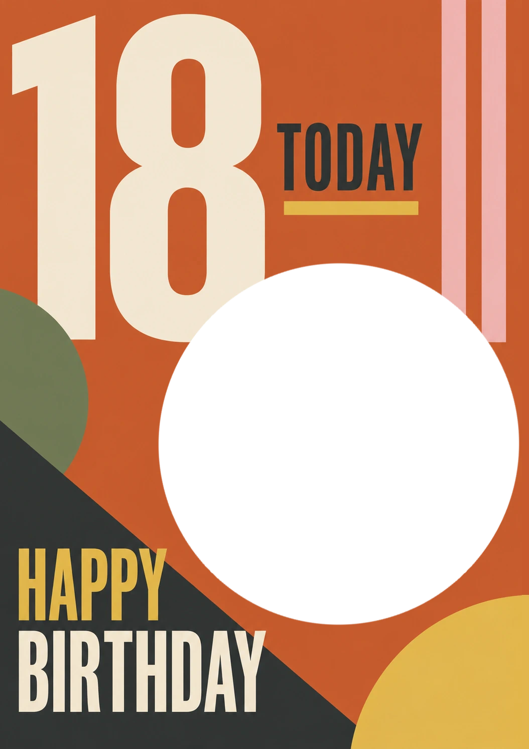18 Today Retro Geometric Photo Upload Birthday Card