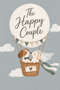 Load image into Gallery viewer, Cute Puppy Bride and Groom Hot Air Balloon Wedding Card
