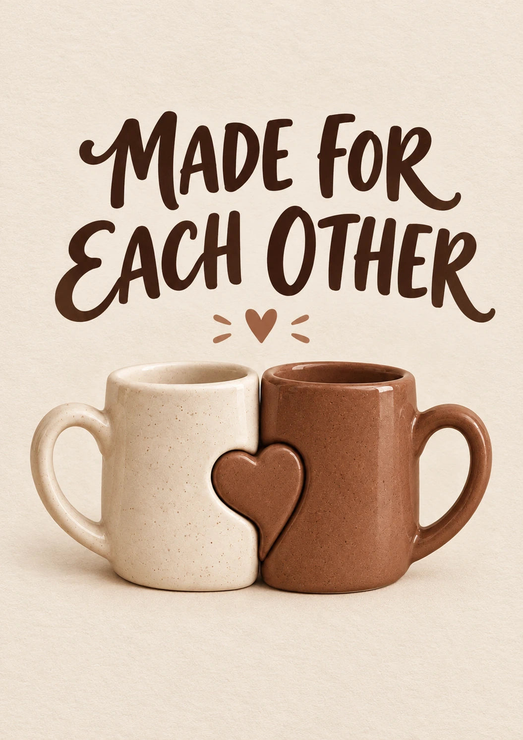 Made for Each Other Mugs Valentine's Day Card for Fiancé