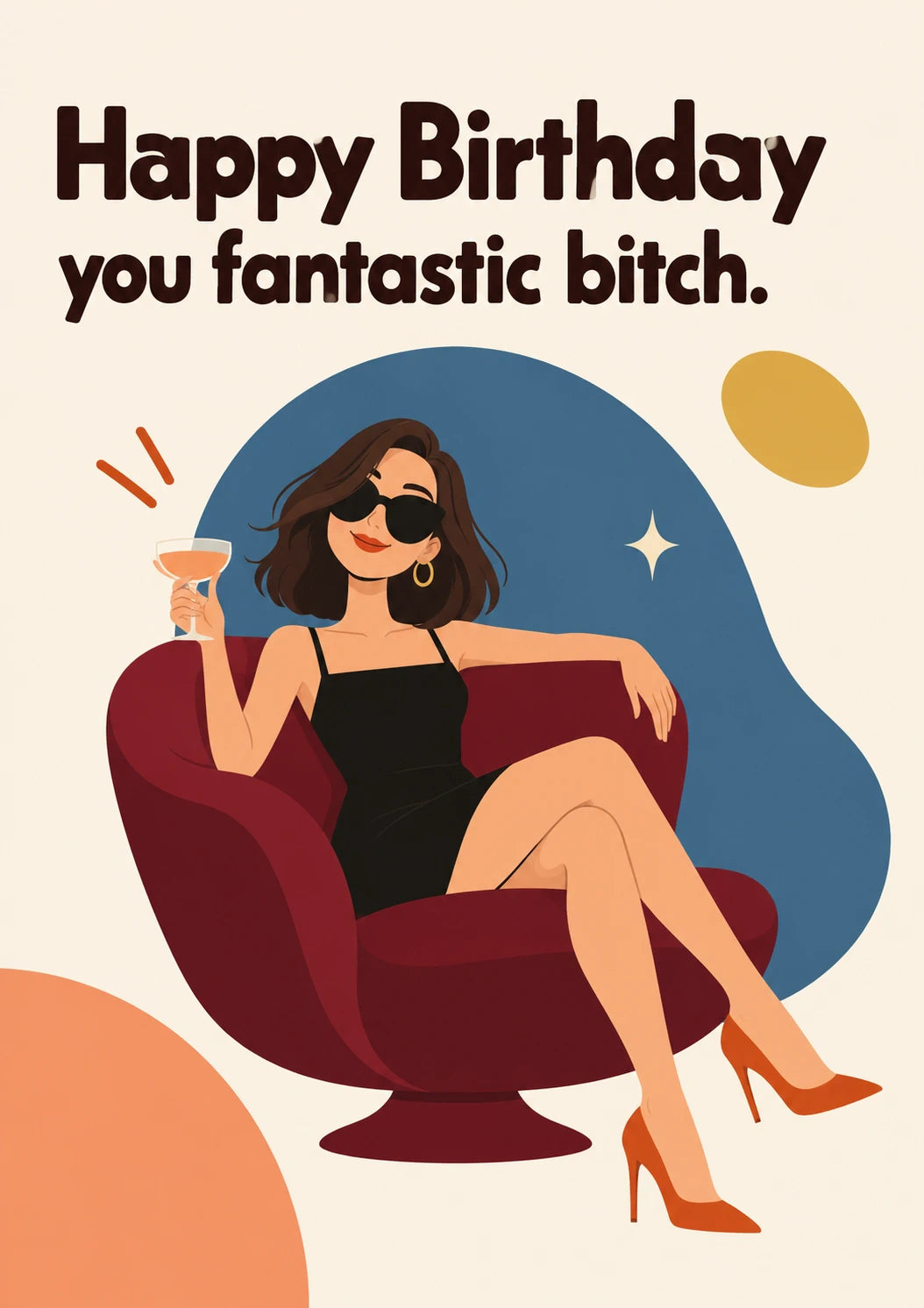 Funny Glamorous Woman Relaxing Sister In Law Birthday Card for Her