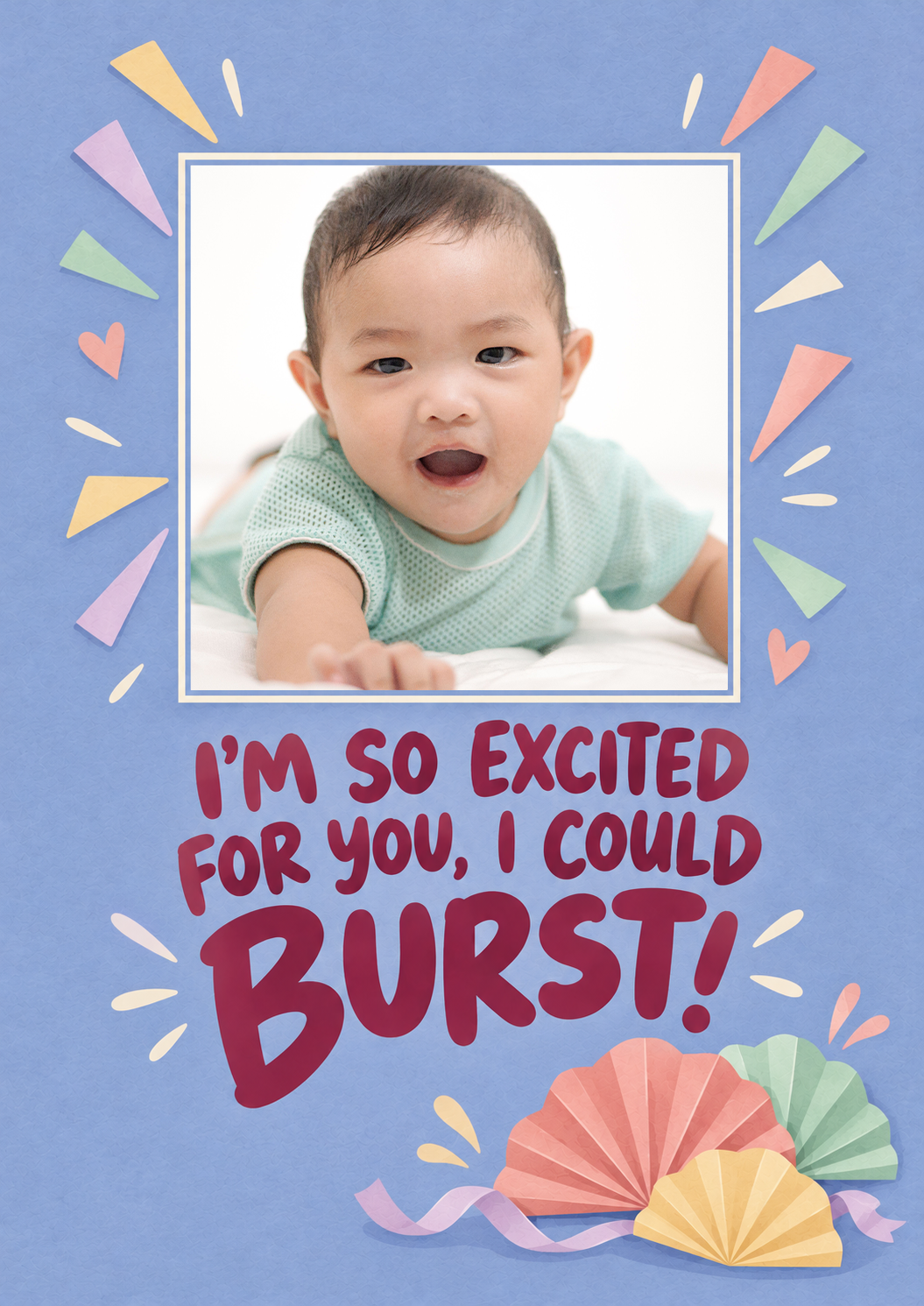 Funny I Could Burst Couple Photo Upload New Baby Card