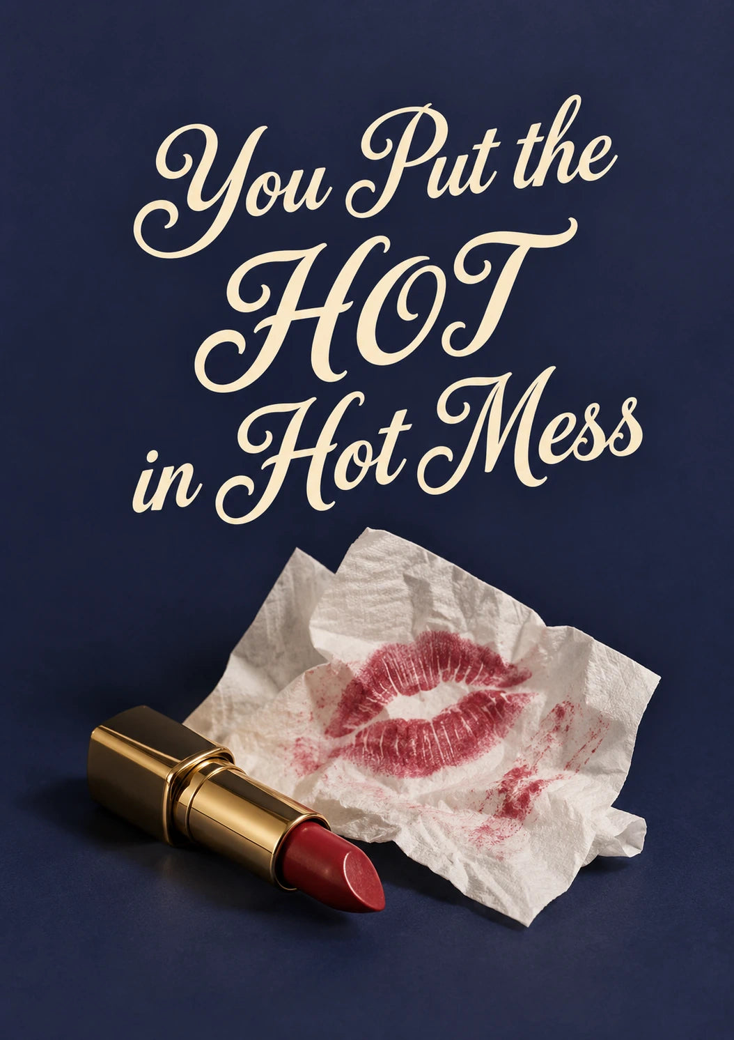Funny You Put the Hot in Hot Mess 50th Birthday Card for Her
