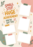 Load image into Gallery viewer, Small Step Huge Achievement 6 Photo Upload Congratulations Card for Niece
