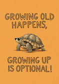 Load image into Gallery viewer, Funny Cool Tortoise Growing Up Is Optional 90th Birthday Card for Him
