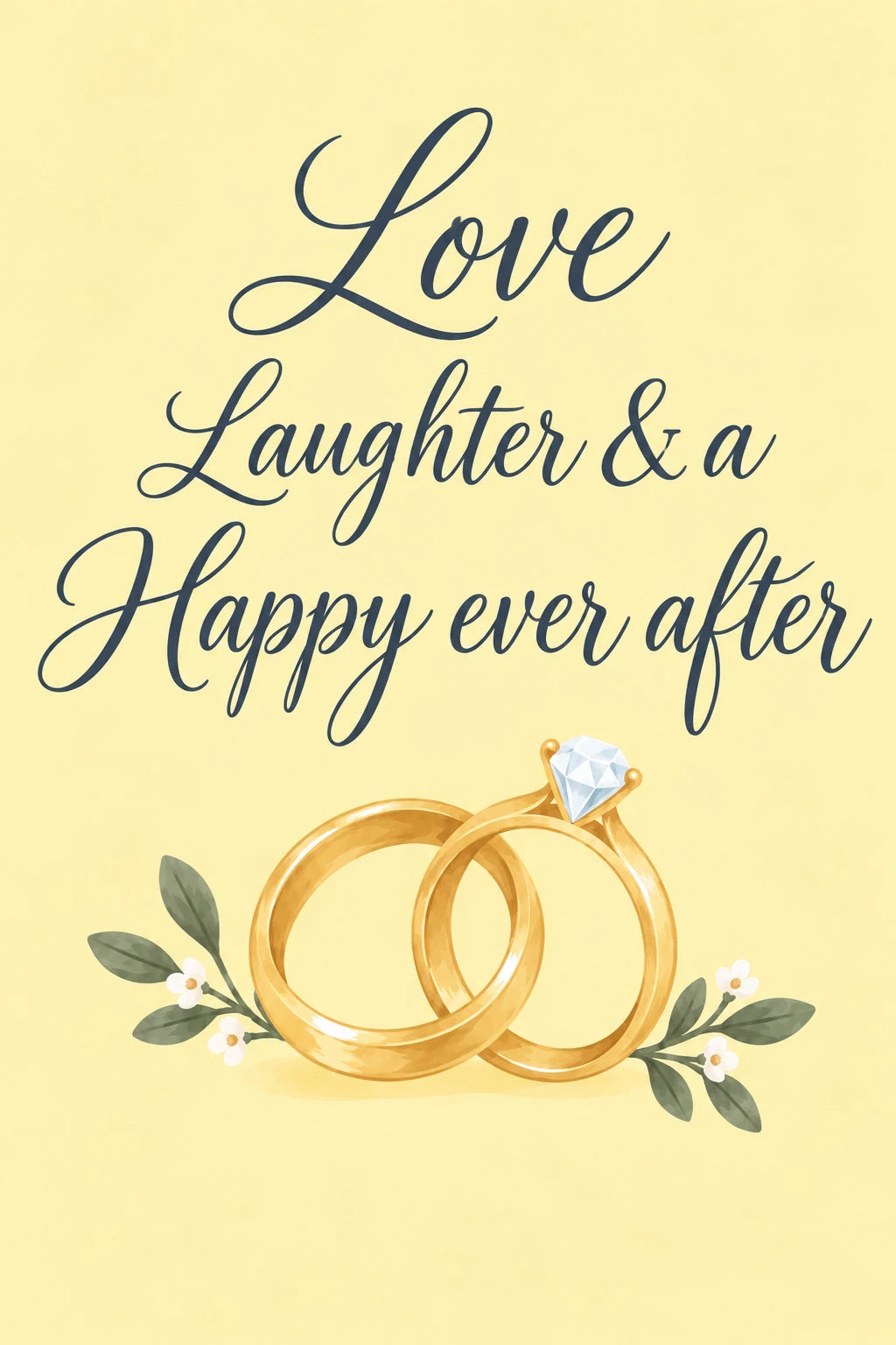 Love Laughter Happy Ever After Wedding Card