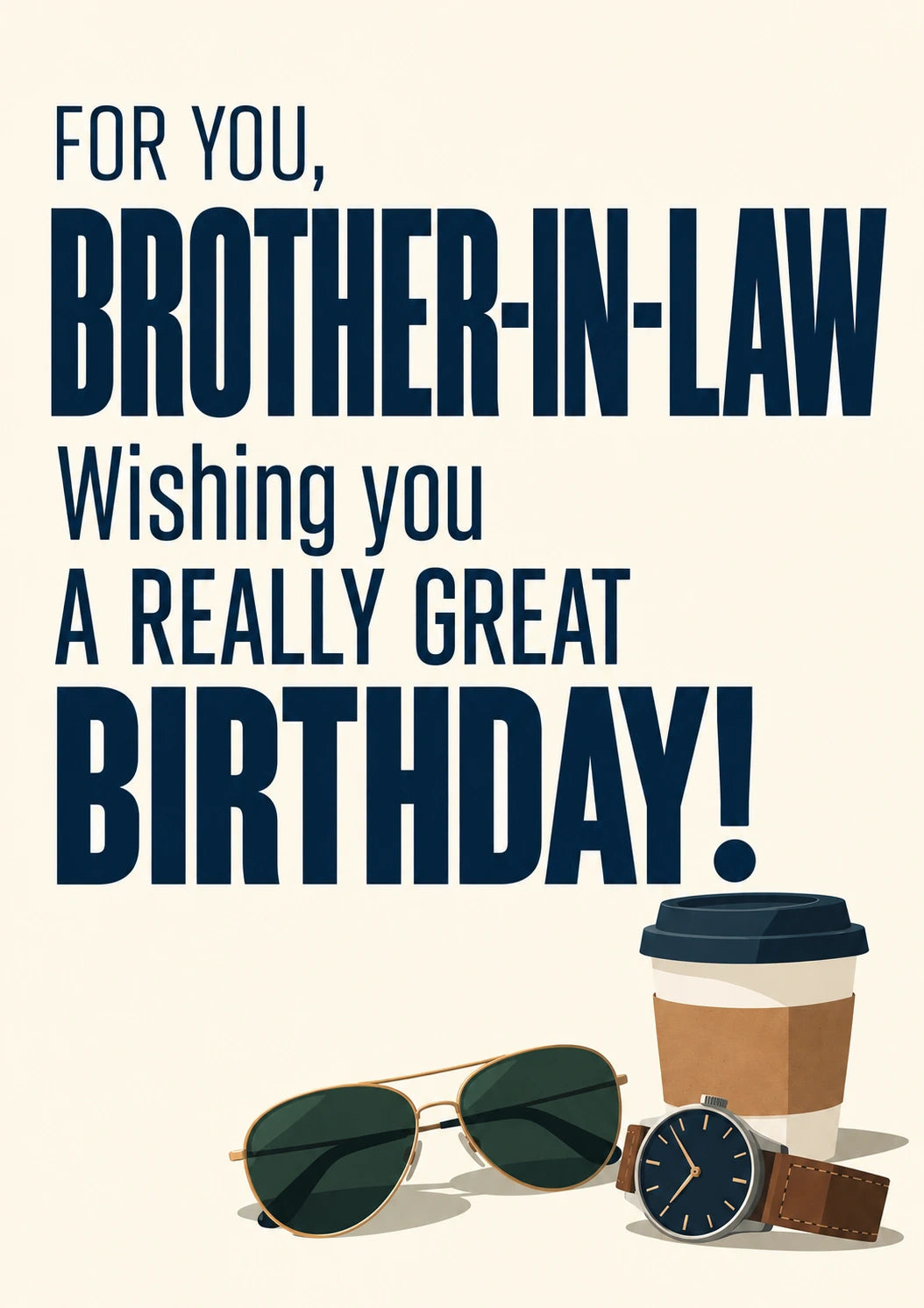 Brother-in-Law Bold Typography Birthday Card for Him