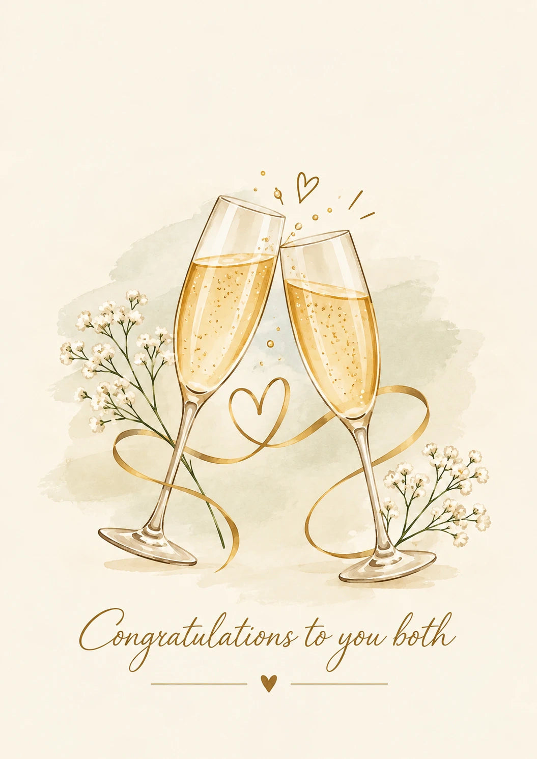 Champagne Flutes Toast Anniversary Card for Her