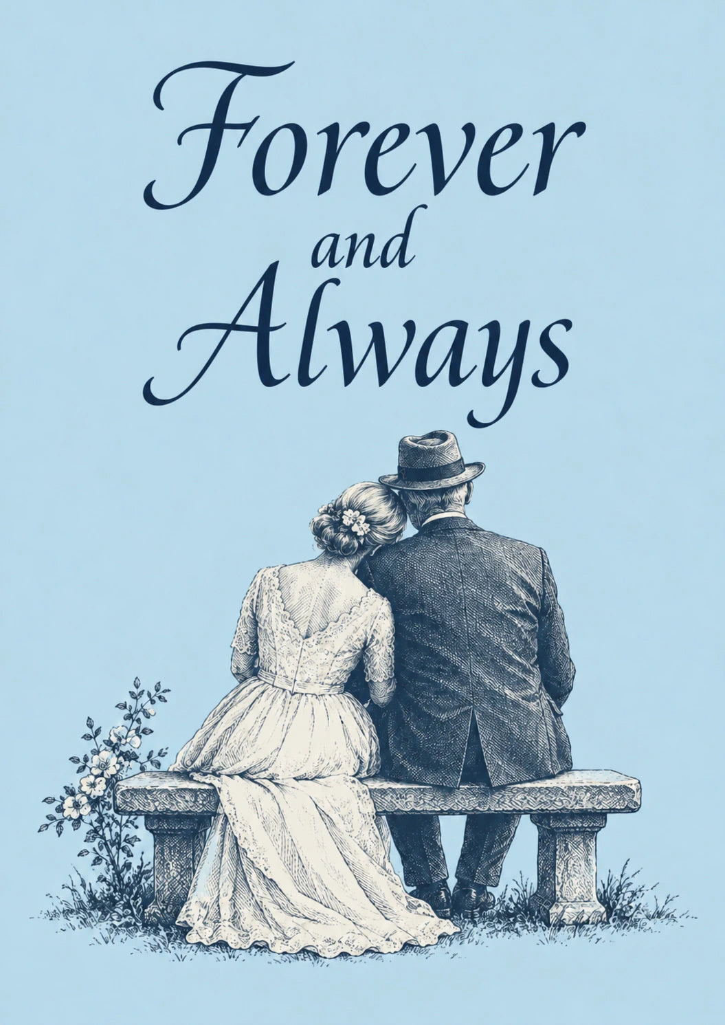 Forever and Always Vintage Couple Wedding Card