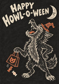Load image into Gallery viewer, Funny Howling Werewolf Halloween Card for Him
