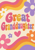 Load image into Gallery viewer, Groovy Retro Floral Great Granddaughter Birthday Card for Her
