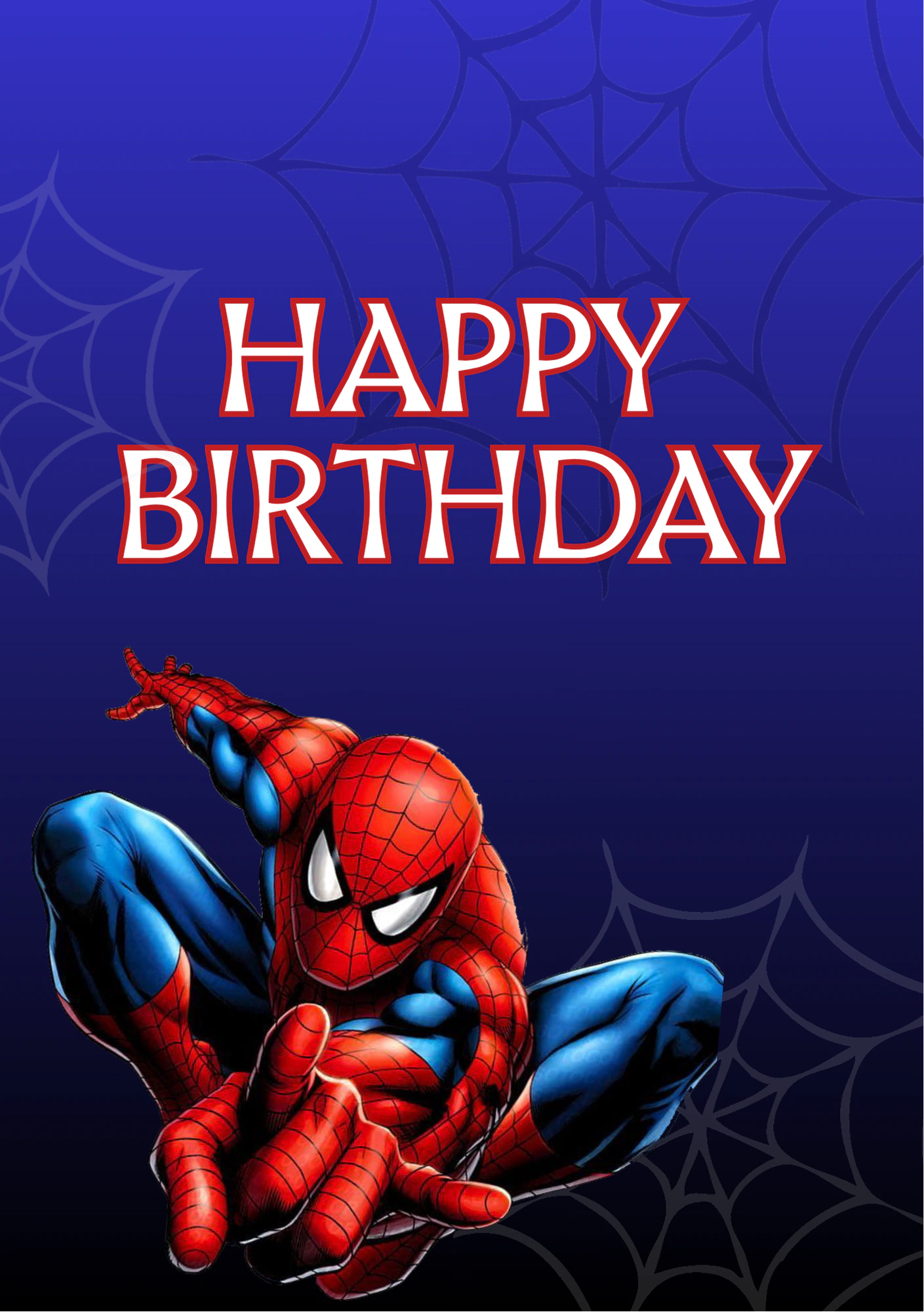 Spiderman Action Hero Kids Birthday Card for Him