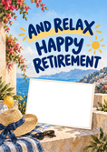 Load image into Gallery viewer, Funny And Relax Mediterranean Scene Photo Upload Retirement Card for Best Friend
