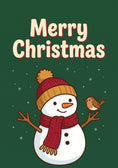 Load image into Gallery viewer, Cheerful Snowman with Robin Christmas Card for Him
