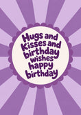 Load image into Gallery viewer, Hugs and Kisses Purple Rosette 21st Birthday Card for Her
