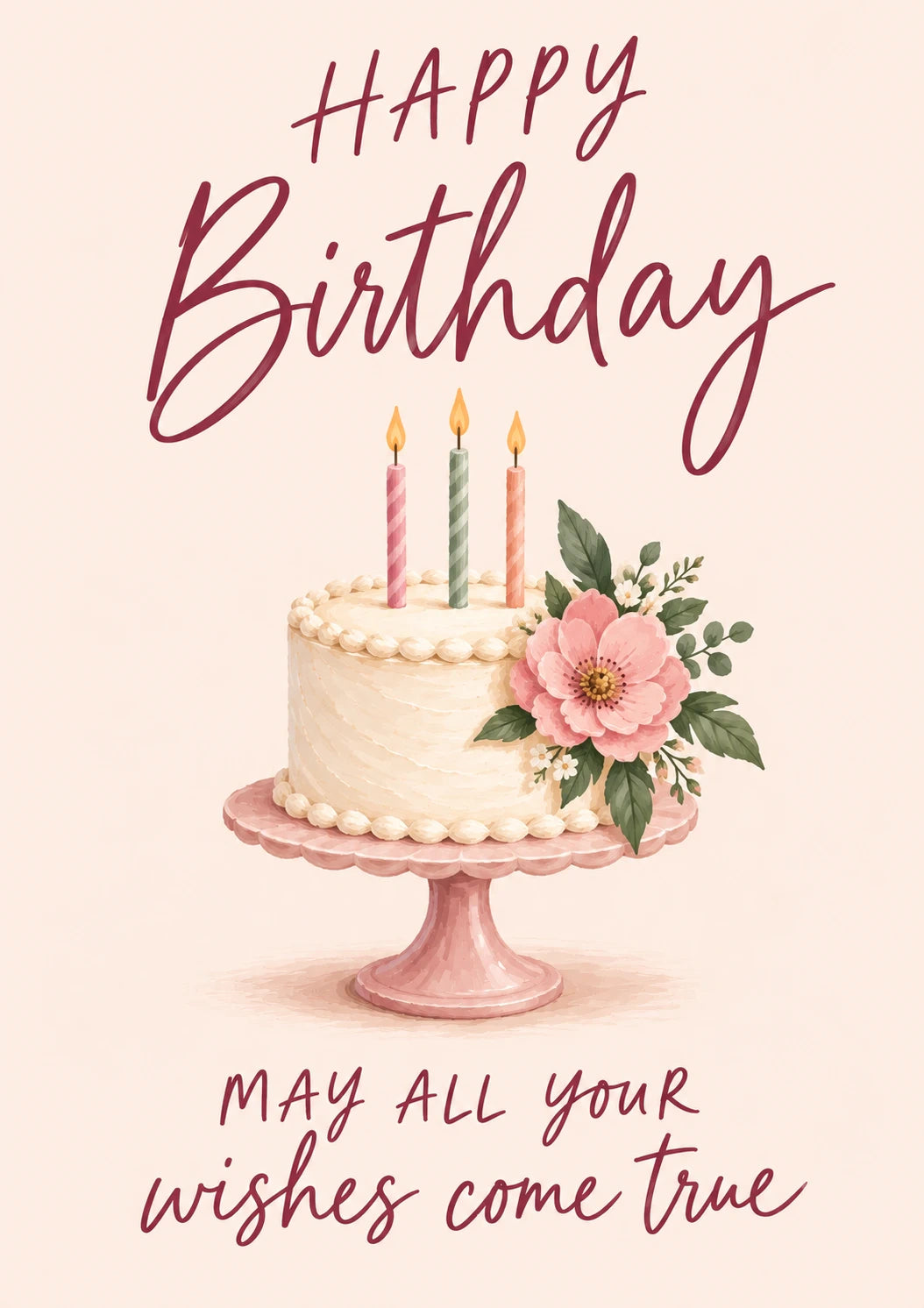Floral Cake Sister In Law Birthday Card for Her