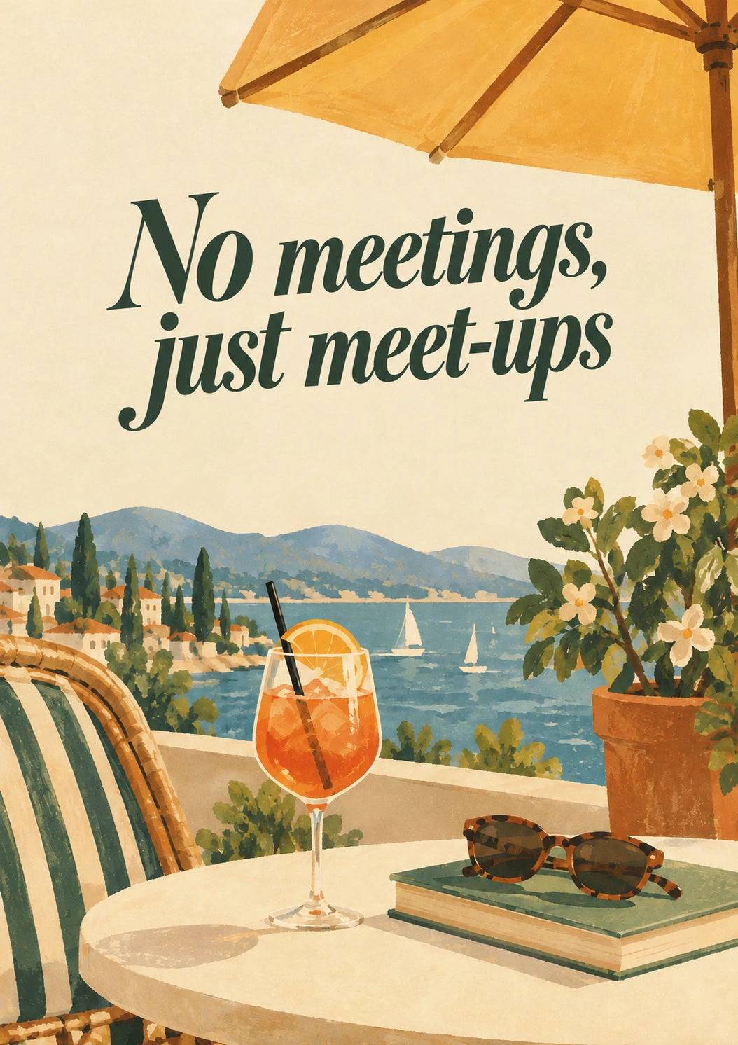 Funny No Meetings Just Meet-Ups Retirement Card for Best Friend