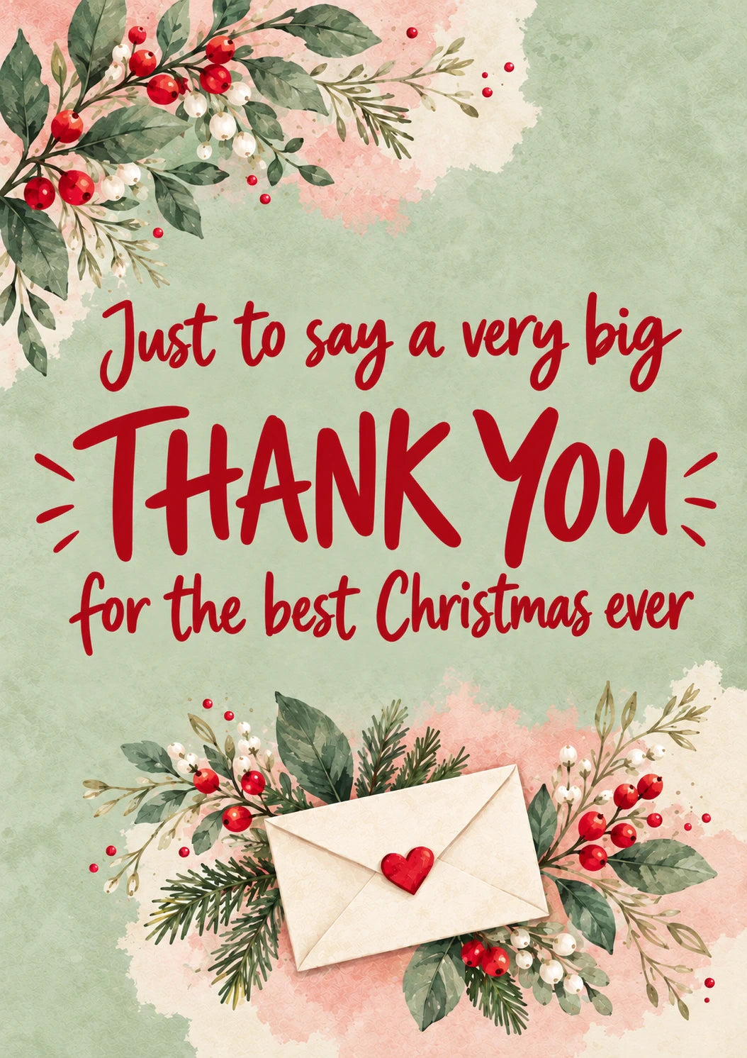 Heartfelt Thank You Floral Christmas Card for Auntie