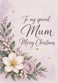Load image into Gallery viewer, Heartfelt Purple Floral Christmas Card for Mum
