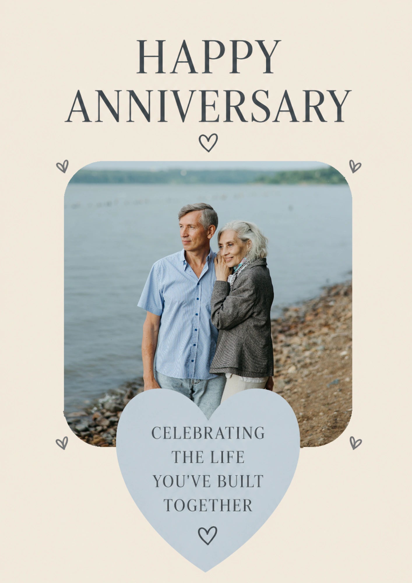 Celebrating Life Built Together Photo Upload Anniversary Card