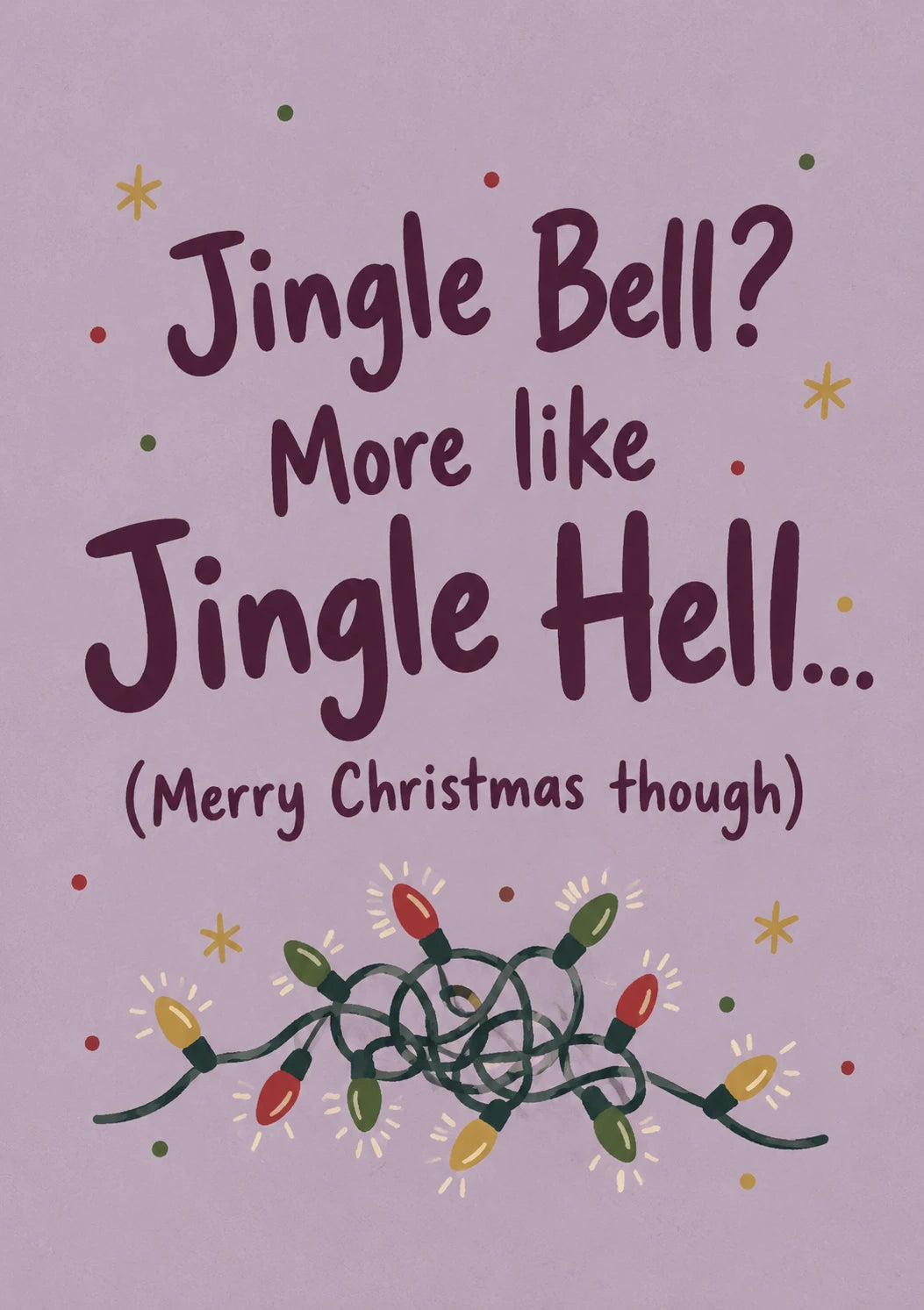 Funny Jingle Hell Tangled Lights Christmas Card for Cousin