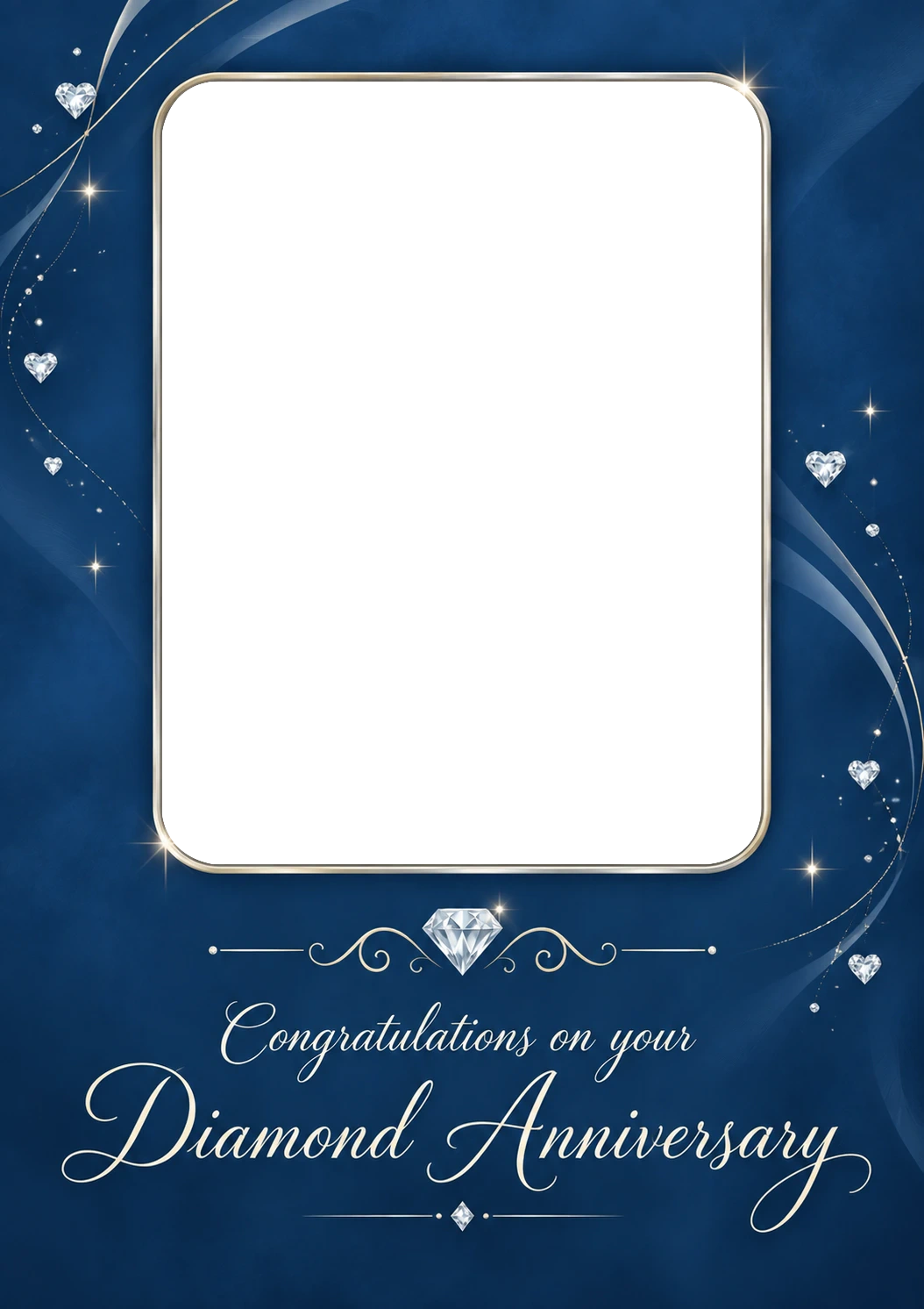 Diamond Sparkle Frame Photo Upload Anniversary Card