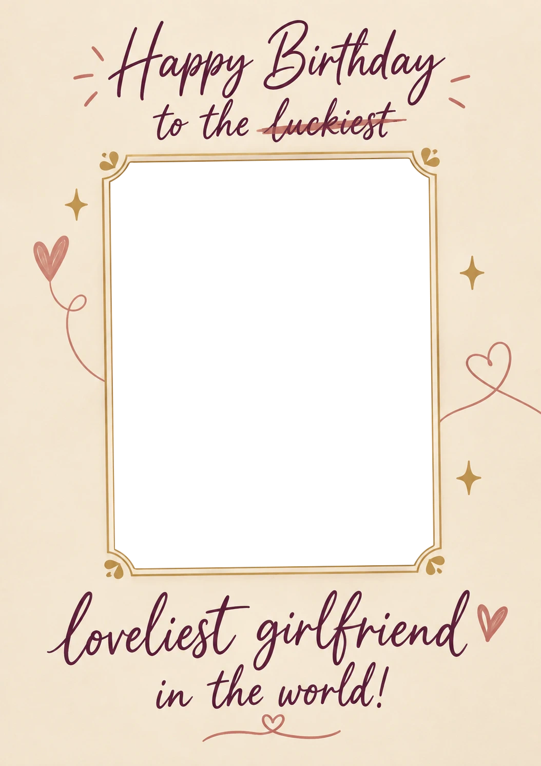 Luckiest Loveliest Girlfriend Photo Upload Birthday Card for Her