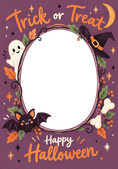 Load image into Gallery viewer, Trick or Treat Spooky Wreath Photo Upload Halloween Card
