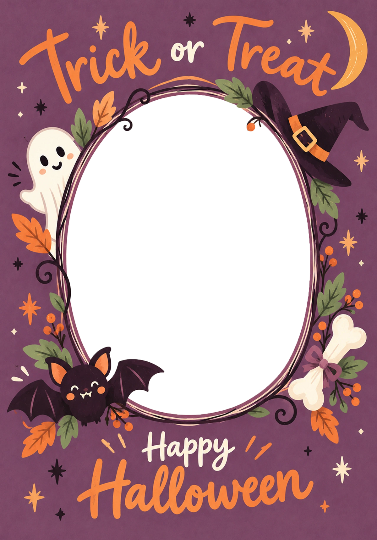 Trick or Treat Spooky Wreath Photo Upload Halloween Card
