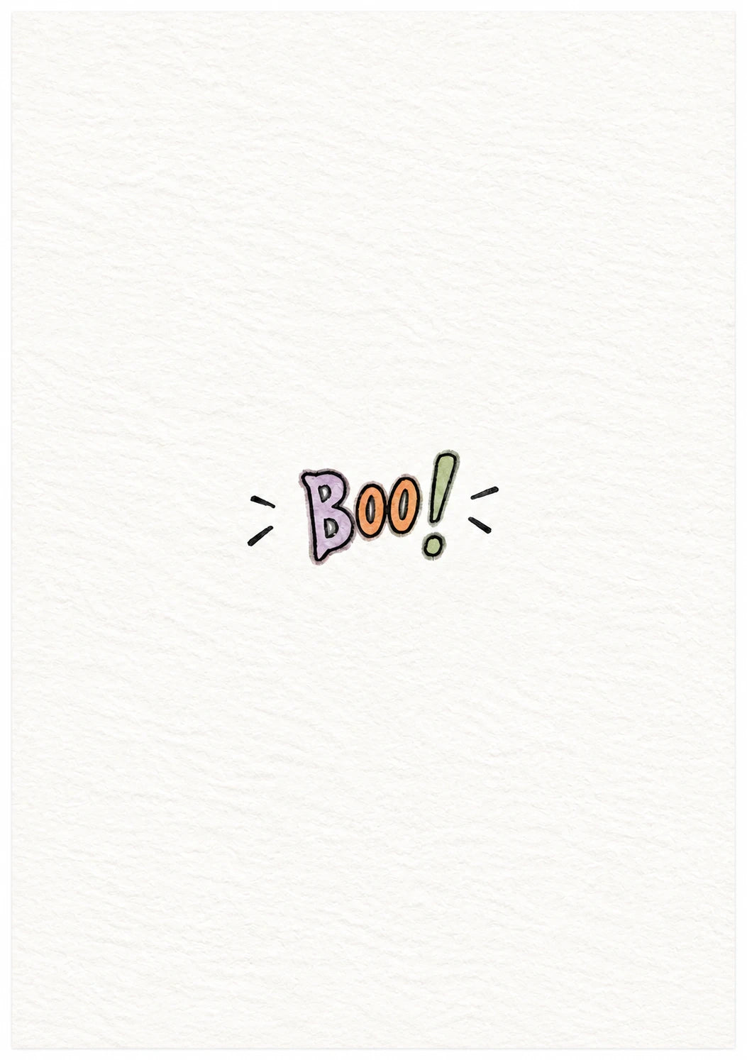 Funny Colourful Boo Exclamation Halloween Card