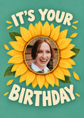 Load image into Gallery viewer, Sunflower Frame Photo Upload Birthday Card for Her
