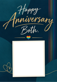 Load image into Gallery viewer, Rainbow Heart Calligraphy Photo Upload Anniversary Card for Him
