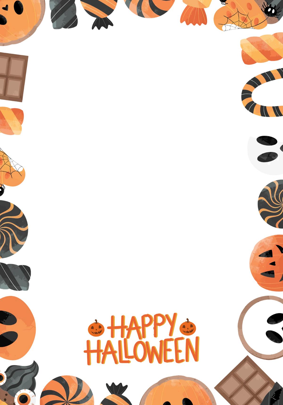 Halloween Candy Border Photo Upload Halloween Card for Her