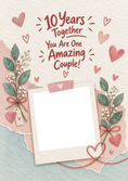 Load image into Gallery viewer, 10 Years Together Amazing Couple Photo Upload Anniversary Card
