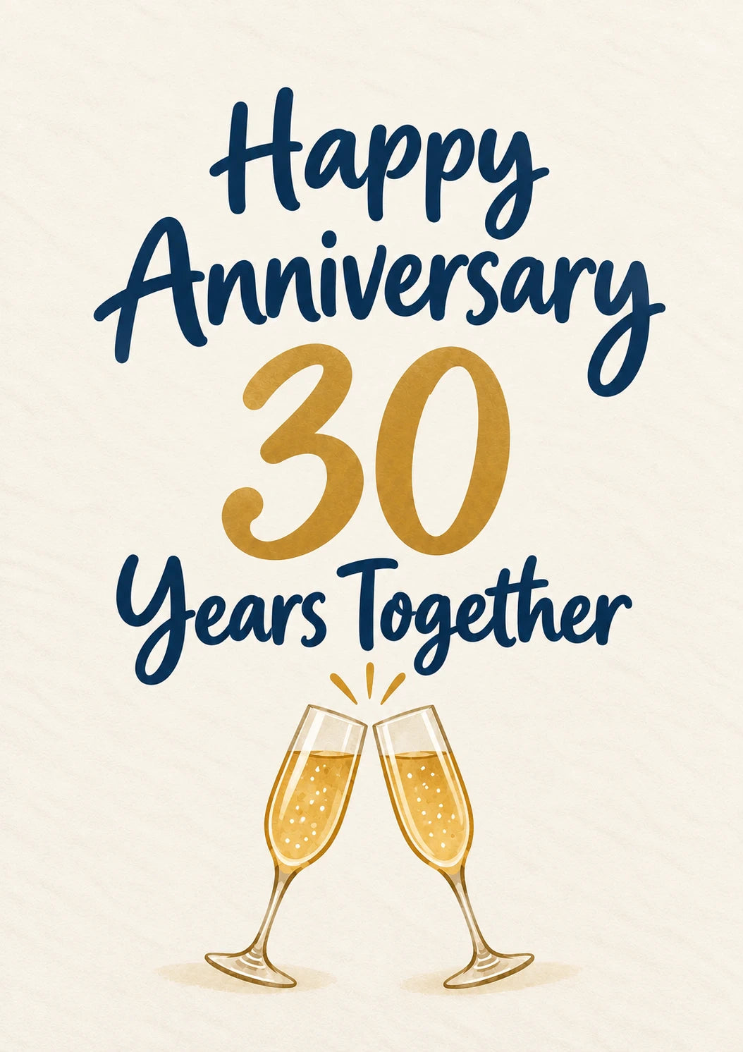 Champagne Toast 30th Anniversary Card for Mum and Dad