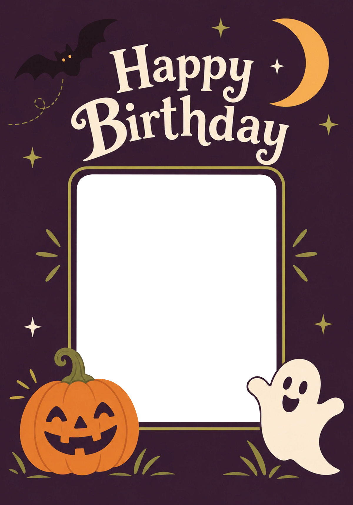 Spooky Halloween Photo Upload Birthday Card for Him