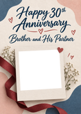 Load image into Gallery viewer, Happy First Anniversary Brushstroke Photo Upload Anniversary Card for Boyfriend
