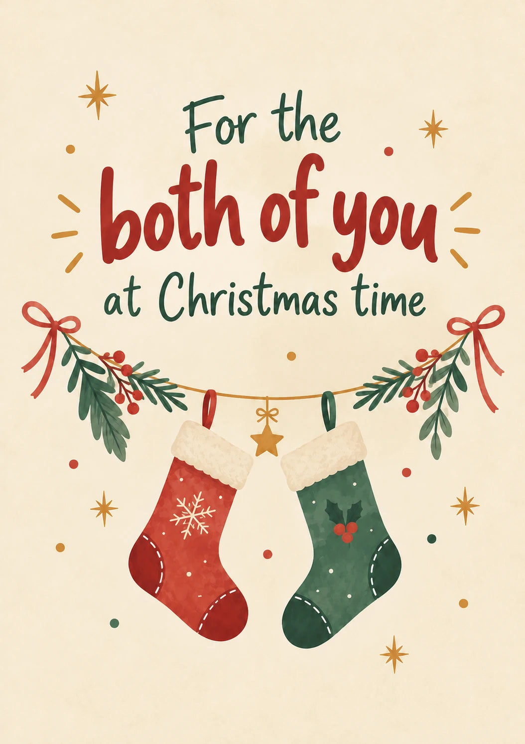 Both of You Hanging Stockings Christmas Card for Parents