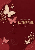 Load image into Gallery viewer, Romantic Butterfly You Give Me Butterflies Birthday Card for Her
