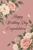 Load image into Gallery viewer, Blush Pink Floral Congratulations Wedding Day Card
