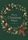 Load image into Gallery viewer, Festive Green Wreath Merry Christmas Card for Her
