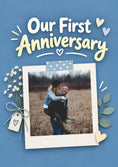 Load image into Gallery viewer, Floral Polaroid Couple 1st Anniversary Photo Upload Card
