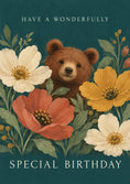 Load image into Gallery viewer, Cute Bear in Wildflowers Special Birthday Card
