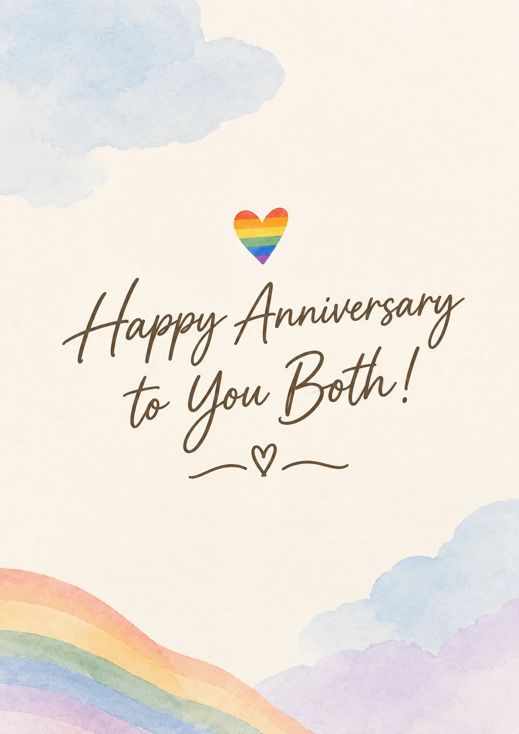 Rainbow Heart Pride Anniversary Card for Them